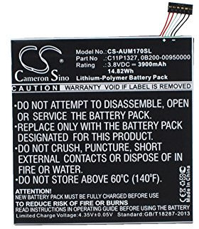 Cameron Sino - Batería para FE170CG, Fonepad 7, doble SIM phablet, K012, ME170C, ME170CK, MeMO Pad ME170C PN: 0B200-0095000, C11P1327 3900 mAh y 1482Wh