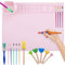 Kqpoinw Bastelmatte Silikon, 40x50cm Antihaft Silikon Malmatte zum Basteln mit Bechern und Pinselset Schwammstempel Faltbares Multifunktional Silicone Painting Mat für DIY Handwerk Kinder Malen(Rosa)