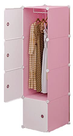 FACMAS Kleiderschrank Tragbare Garderobe Cube Kleiderschrank Kombination Kleiderschrank Baukasten Locker for Schlafzimmer Kleidung Schuhe Spielzeug Tragbarer Organizer Schrank