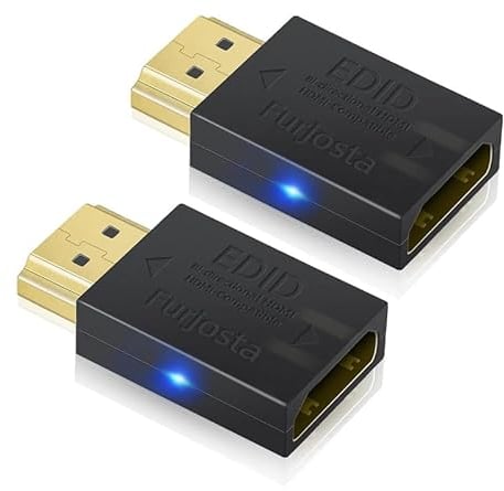 Mini HDMI EDID Emulator Passthrough Aluminium Fit Headlesskeep für Video Splitter Switch Extender Pass-Through Adapter Stecker auf Buchse Kupplung Dummy Plug (HDMI 1920 x 1080) 2P