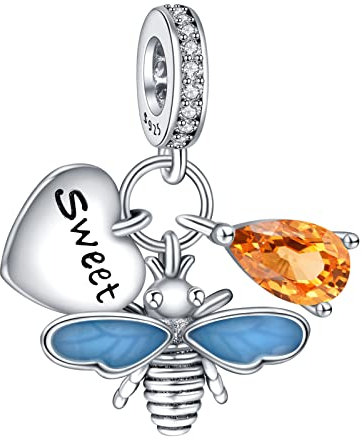 LaMenars Les abeilles Charm for 925 Bracelet et collier femme en argent sterling Noël pendentif Saint Valentin fête des mères cadeau pour fille