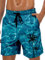 Lzzidou Herren-Badehose, 22,9 cm Schrittlänge, hawaiianische Badeanzüge, Netzfutter, Strandshorts mit Taschen, See Blaue Palme, M