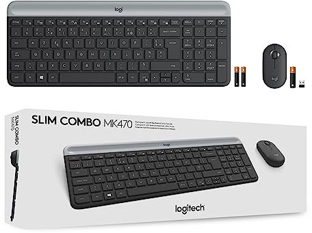 Logitech MK470 Combo Clavier et Souris sans Fil pour Windows, 2,4 GHz avec Récepteur USB Unifying + Logitech Brio 300 Webcam Streaming Full HD avec confidentialité, Micro à réduction de Bruit