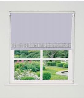 Straight Diamante Edge Border Dimout Roller Blind (165cm Drop) 90cm White