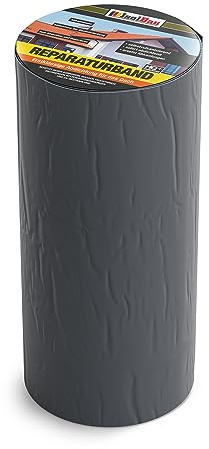 Isolbau Butyl Reparaturband - Anthrazit, 300 mm x 10 m - Abdichtungsband für Dach, Loch, Rohr, Wohnmobile - Wasserdichter Schutz gegen Korrosion Witterung & UV-Bestrahlung - Selbstklebende Klebeband