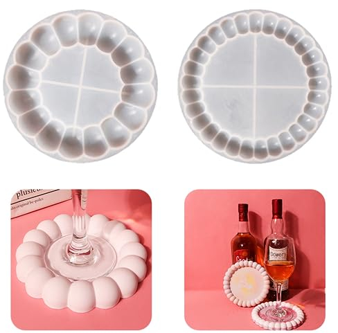 2 Stücke silikonformen gießformen,epoxidharz formen Anfänger,DIY silikonform,Zwei Stücke unterschiedlicher Größe silikonform untersetzer,Das perfekte Geschenk mit Sorgfalt hergestellt.