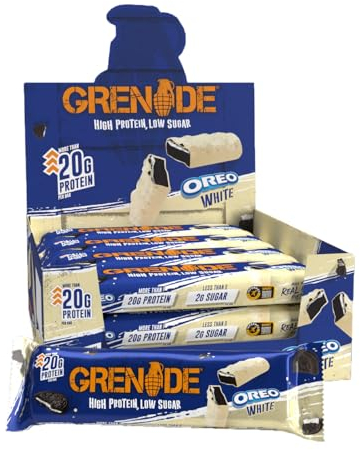 Grenade OREO White Protein Bar - High Protein, Low Sugar, 12 x 60 g