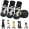 Eyein Hundeschuhe Pfotenschutz Winter, 4 Stück wasserdicht Hundeschuhe mit warmem Fleece und hohem Design, Rutschfeste Hunde schuhe Outdoor mit reflektierendem Klettverschluss, Größe 3