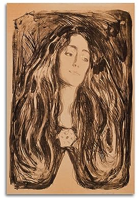 DryNda Edvard Munch Poster Madonna – Die Brosche Eva Mudocci Raum, ästhetischer Druck, Kunst, Wandgemälde, Leinwand, Geschenke, moderne Schlafzimmer-Dekoration, 40 x 60 cm