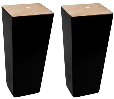TCHOSUZ Lot de 2 pieds de meubles en bois massif modernes du milieu du siècle - Droits et obliques - Pyramide - Pieds de rechange pour canapé, fauteuil, lit inclinable - 20 cm