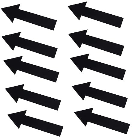 BESTonZON 10st Pfeil-wanda Kleber Markierungspfeile Wandtattoo Verkehrsflusszeichen Abnehmbare Pfeile Schwarze Schilder Schwarze Etiketten Boden Aufkleber Pvc Bodenaufkleber Entfernbar