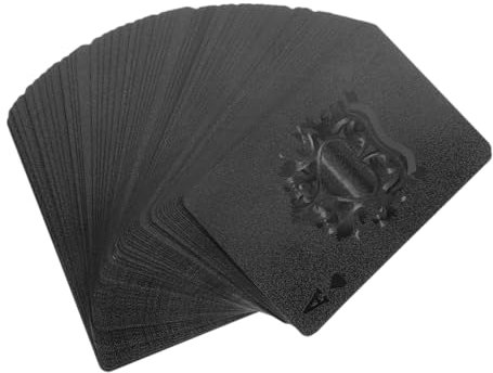 BESTonZON 1 Packung Wasserfeste Spielkarten aus Schwarzgold Brettspiele Pokerkarte Neuartige Tools für Tally Spielkarten Schachbrett Pokerkarten-Spielzeug Gaming-Pokerkarten das Kreuz PVC