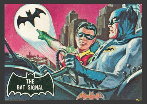 MIGHTYPRINT DC Comics Batman's 85th Anniversary 1966 Classic TV Series Bat Signal With Robin - Durable 61.0 cm x 43.2 cm Wall Art - Not Made of Paper - Officially Licensed Collectible