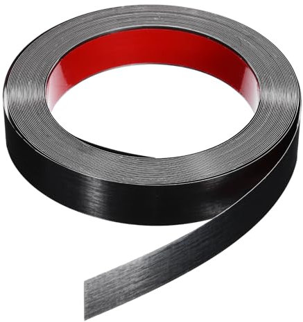 QUARKZMAN 39,4 ft x 1,18 Wandverkleidung selbstklebende Formleiste, selbstklebendes Edelstahl-Band mit gebürsteter Oberfläche für Wand, Decke, Schrank, Fliesenkante, schwarz