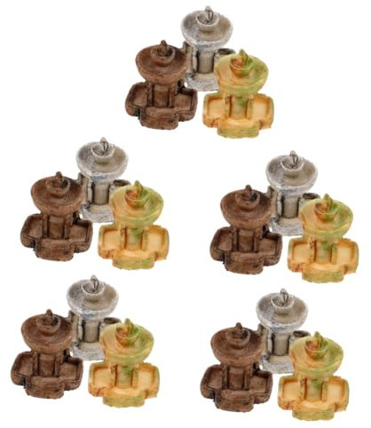 BESPORTBLE 15 Pezzi Micro Fontana Paesaggistica Decorazione Da Giardino Fontana In Miniatura Decorazione In Resina Vaso Di Fiori In Resina