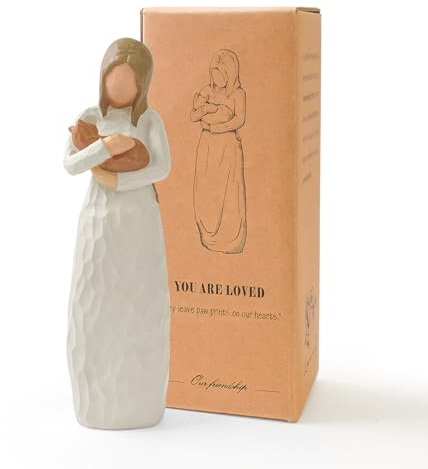 Cuayaes Cat Memorial Gifts, Friendship Guardian Angel Gifts for Women Cat Lovers, Pet Memorial Gifts Resin Ginger Cat Statue Angel Ornament Figurines for Cat Mom