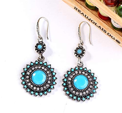 Niob Ohrringe Art Weise Studs Bohemian für Frauen ethnische Ohrringe schwarze Ohrringe Ohrringe Ohrringe Ohrringe Herren Schwarz (Sky Blue, One Size)