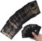 Schwarze Spielkarten,Schwarzes Spielkartendeck,Pokerkarten aus PVC mit Totenkopfprägung - Glattes Spieldeck, folienbeschichtete flexible Karten mit Aufbewahrungsbox für Familienspielparty, Texas Holde