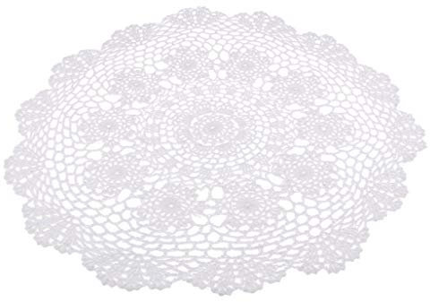 Centrino bianco all'uncinetto in cotone pizzo tovagliette tovagliette centrini 50 cm