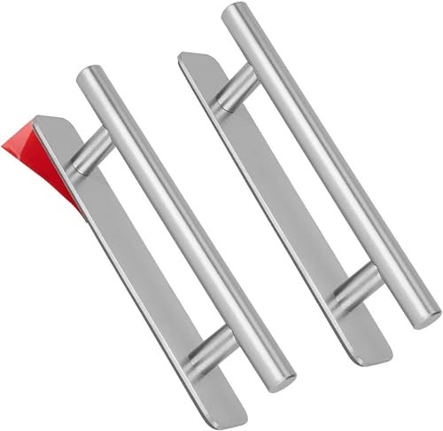 ACTIUSIS Selbstklebende Möbelgriffe,Edelstahl Schrankgriffe, Ohne Bohren Griffe, Schrankgriffe, 150Millimeter Schubladengriffe, Türgriffe, für Balkontür,Schiebetüren,Küchenschränke, Silber, 2 Stück