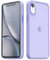 oakxco for iPhone XR Case Clear Hard Shell, Slim Thin Matte Transparent Plastic Cover & Protective Soft Silicone Rubber TPU Bumper, Girly Cute Phone Case for Women Girls, Purple Lavender