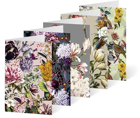 Unicef Glückwunschkarten Set (10 St., 5 Motive) mit Umschlägen - Florale Romantik Spendenkarten Premium Klappkarten inklusive Briefumschlag - hochwertige Grußkarten made in Germany 17 x 12 cm