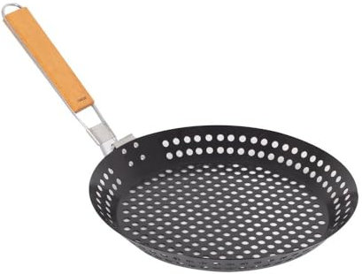 YöL BBQ Pan With Foldable Handle Cooking Grilling Smoking Summer Outdoor Dining Grill Skillet Camping Portable