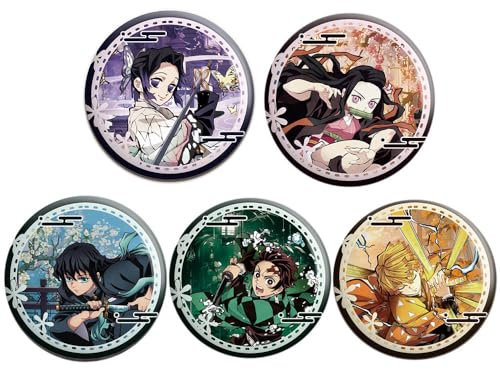 5 Pack Ghost Slayers Figur Abzeichen Anime Figures Brosche Ghost Slayers Niedliche Characters Badge Pins 58mm