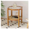 Modernes rundes Couchtisch-Set aus Rattan mit 2 Ebenen für Wohnzimmer, Schlafzimmer, Balkon und Innenhof, Kirsche