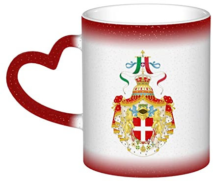 XTXGBT Coat of arms of The Kingdom of Italy (1890) Coffee Mugs Thermal Color Changing Mug Novelty Unique Travel Cups 12 OZ