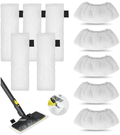 YZROHYI 10 Piezas Paño Microfibra para Karcher,Paños para Limpiador de Vapor Reutilizables,Recambio Mopa Vaporeta Lavable para Karcher Easyfix SC1 SC2 SC4 SC5,Accesorios Vaporeta Recambios Paños Mopa
