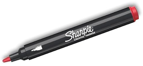 Sharpie Acrylic Marker Red – Bullet Tip – Water-Based Paint Marker for Glass, Wood, Bullet Journal & Crafting