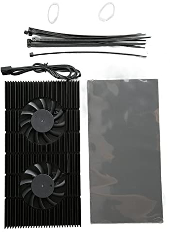 GPU-Backplate-Kühler, Aluminiumlegierung, Dual-Lüfter, schneller Kühlkörper-Lüfter für RTX 3090 3080 3070 Grafikkarten, 93 x 180 x 15 mm