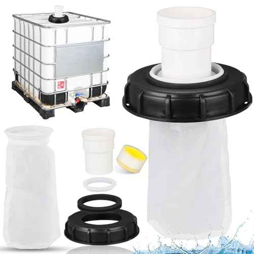Dncvb IBC Filter Deckelfilter Regenwasserfilter IBC Tank Filter | IBC Filterdeckel mit waschbarem Nylonfilter für Filterset Regenwassertank Regentonnen