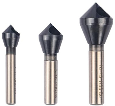OIENNI Countersink Chamfer, M35 High-Speed Steel Cobalt Single-End Countersink Drill Bit, TiAlN Coated 82° Heavy-Duty Chamfer Tool for Metal, Stainless Steel, Copper, and Wood (3-Piece Set)
