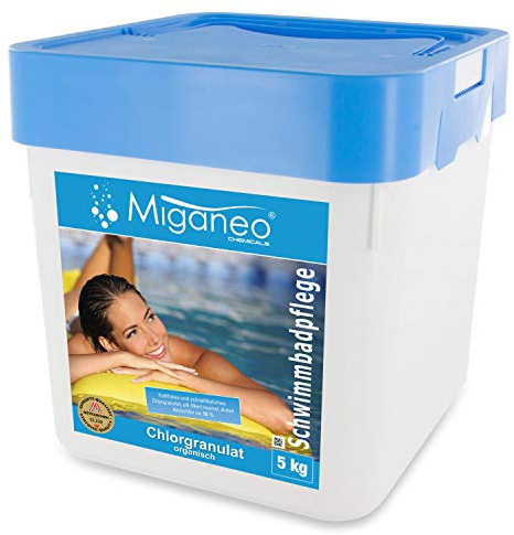 Miganeo 5kg Chlorgranulat schnelllöslich Chlor Granulat Pflege für Pool Schwimmbad