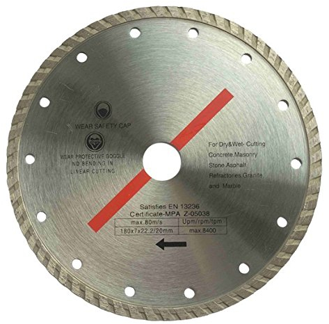 Weischer® - Diamanttrennscheibe 125 x 22,23 mm | Universal Turbo Diamantscheibe Trennscheibe segmentiert | für Beton, Stein, Klinker, Pflaster, Ziegel | Segmenthöhe 10 mm | Trockenschnitt