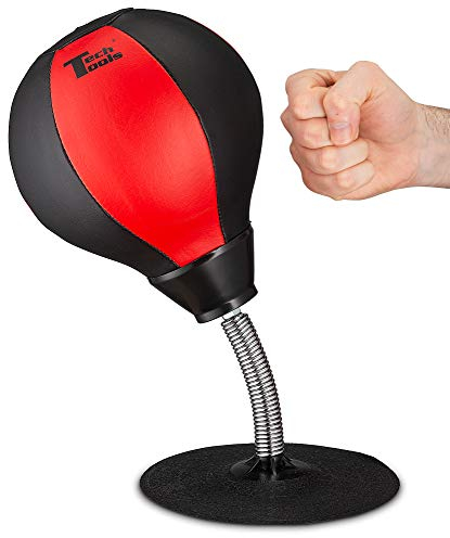 Tech Tools - Bola de perforación para Escritorio, con estrés, para aliviar el estrés, Ventosa en tu Escritorio