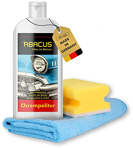 ABACUS® 250 ml Cera Care - Chrompolitur mit Schwamm und Tuch (7049)