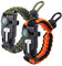 ZHIYE Survival Paracord Bracelet Flint Fire Starter Scraper Compass Wilderness Survival Whistle Adjustable Wristband 2Pack Armygreen&BlackOrange