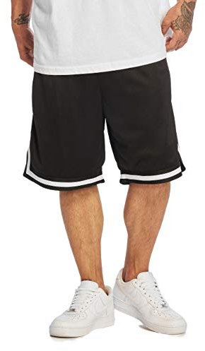 Urban Classics Herren Premium Stripes Mesh Shorts Shorts, per Pack Schwarz (Black 00007), W(Herstellergröße: L)