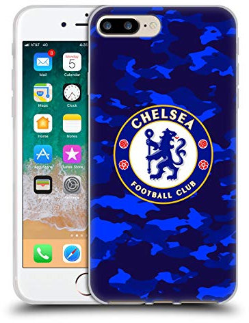 Head Case Designs Officially Licensed Chelsea Football Club Camouflage Crest Gel Case [Military Grade Protection] Compatible With Apple iPhone 7 Plus/iPhone 8 Plus