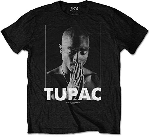 Tupac - Praying Men's Medium T-Shirt - Black