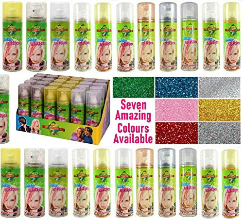Party Success Temporary Hair Glitter Colour Spray Wash Out Glitter Spray 125ml (Glitter Green)