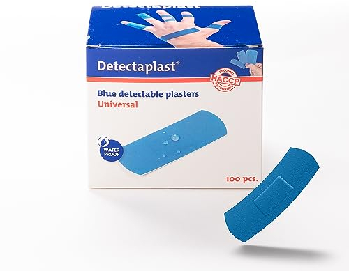 Cerotti detectabili color blu Detectaplast Universal, impermeabili e resistenti allo sporco, alimentari, cucina, catering e ristorazione, 19 x 72 mm, 100 pezzi