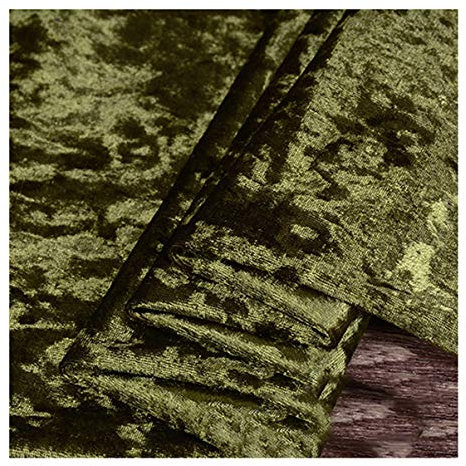 Pannesamt Meterware 160cm Breit 4-Wege Stretch Velours-Stoff für Bekleidungs-Kostüme, Nähen, Basteln, Heimdekoration(Color:olivgrün)