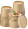 Giwrmu Lot de 25 gobelets à soupe jetables en papier avec couvercles pour soupes, ragoûts, crèmes glacées, sorbet et salades de 237 ml