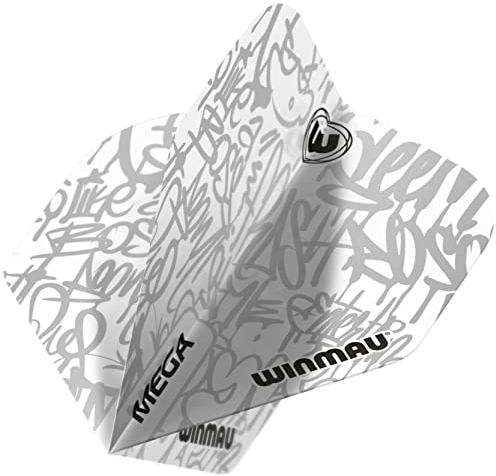 WINMAU Mega Standard White Extra Thick Dart Flights - 1 Satz pro Packung (Insgesamt 3 Flüge)