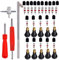 RUNCCI-YUN 44pcs Tyre Valve Core Tool Set Valve Remover+ Tyre Valve Core+Valve caps+Rubber Valves TR412+Valve Tools, for Car Bicycle Motorcycle Tyre Repair