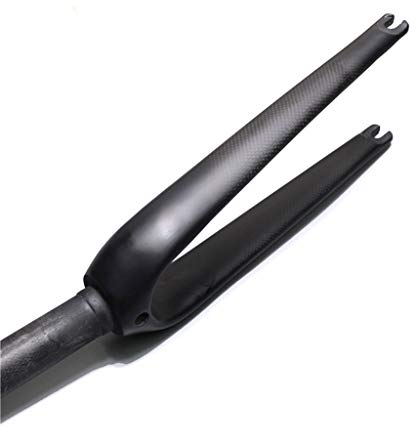 QHY Foldable BMX Bicycle Fork 14/16/18/20 In For Carbon Fiber Bike Front Fork V-brake 28.6mm 3K Pattern Ultra Light 380g 1-1/8 Rigid Forks QR (Color : Matte black, Size : 16'')